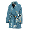 Space Astronaut Pattern Print Women Long Robe-grizzshop