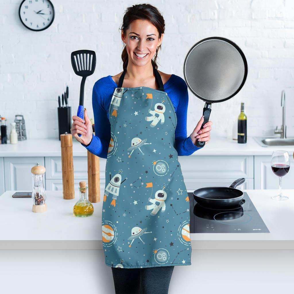 Space Astronaut Pattern Print Women's Apron-grizzshop