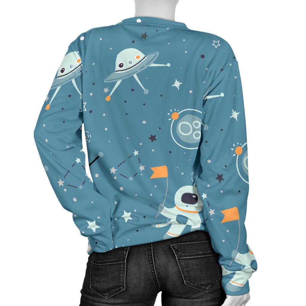 Space Astronaut Pattern Print Women's Sweatshirt-grizzshop