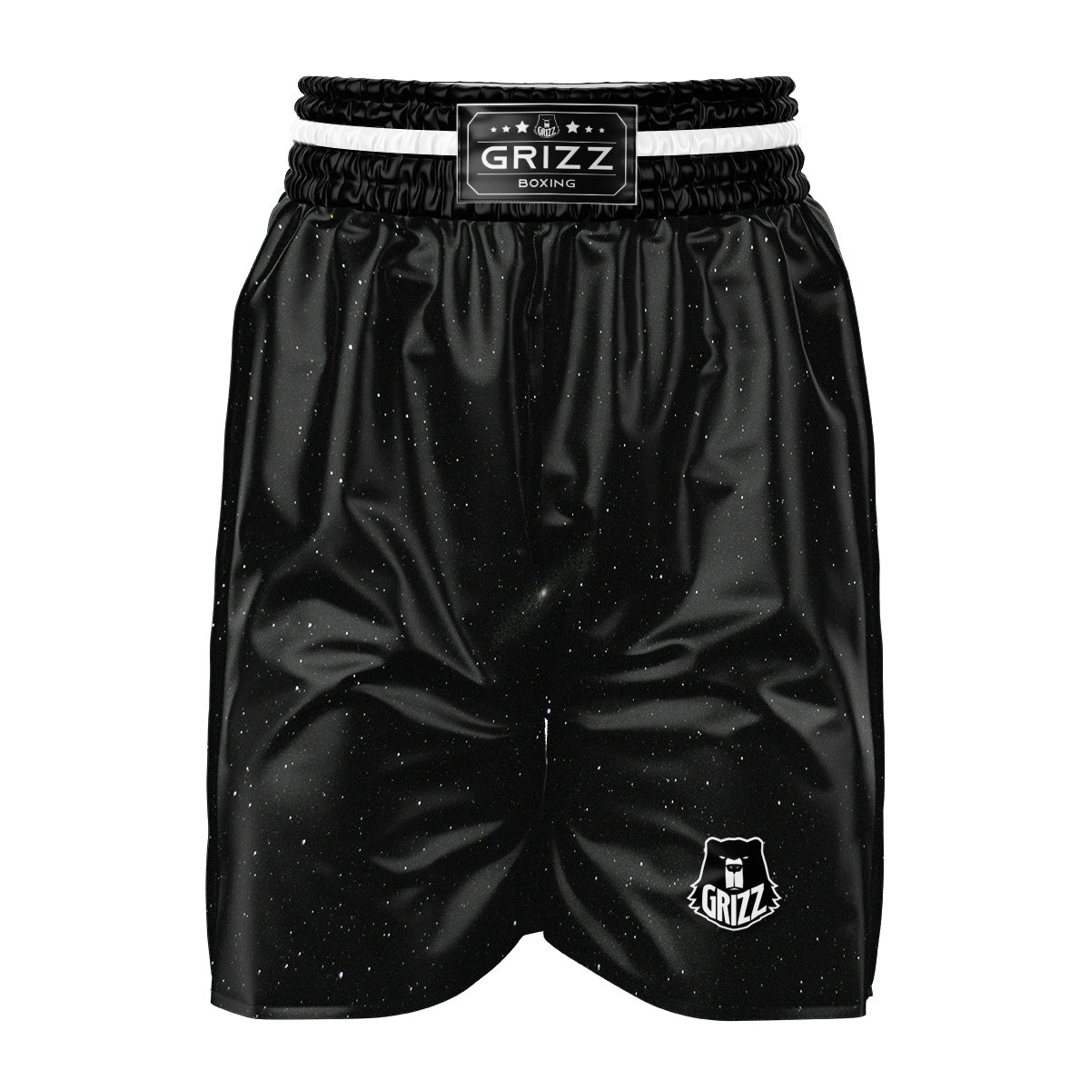 Space Black Print Boxing Shorts-grizzshop