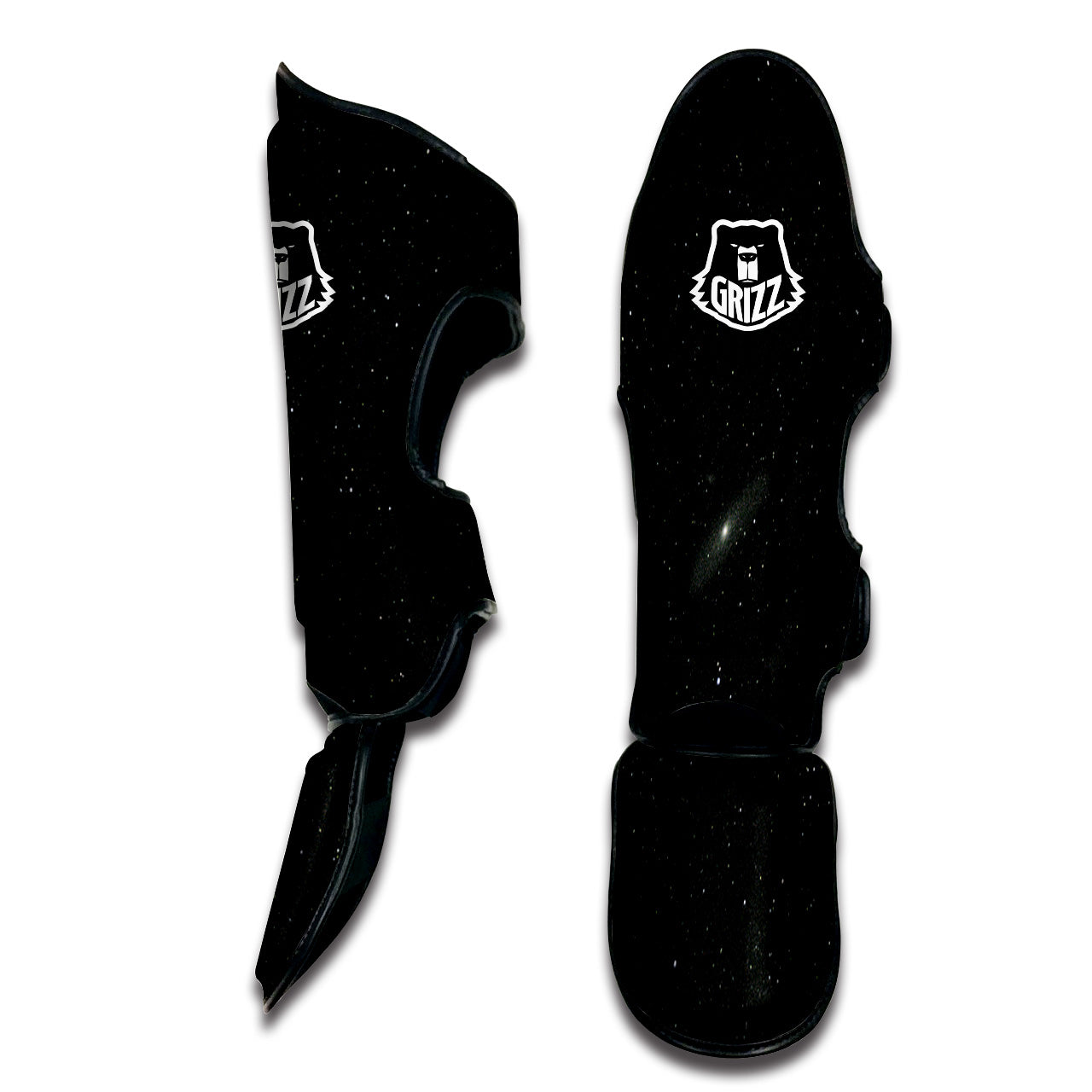 Space Black Print Muay Thai Shin Guards-grizzshop