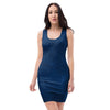 Space Blue Galaxy Bodycon Dress-grizzshop