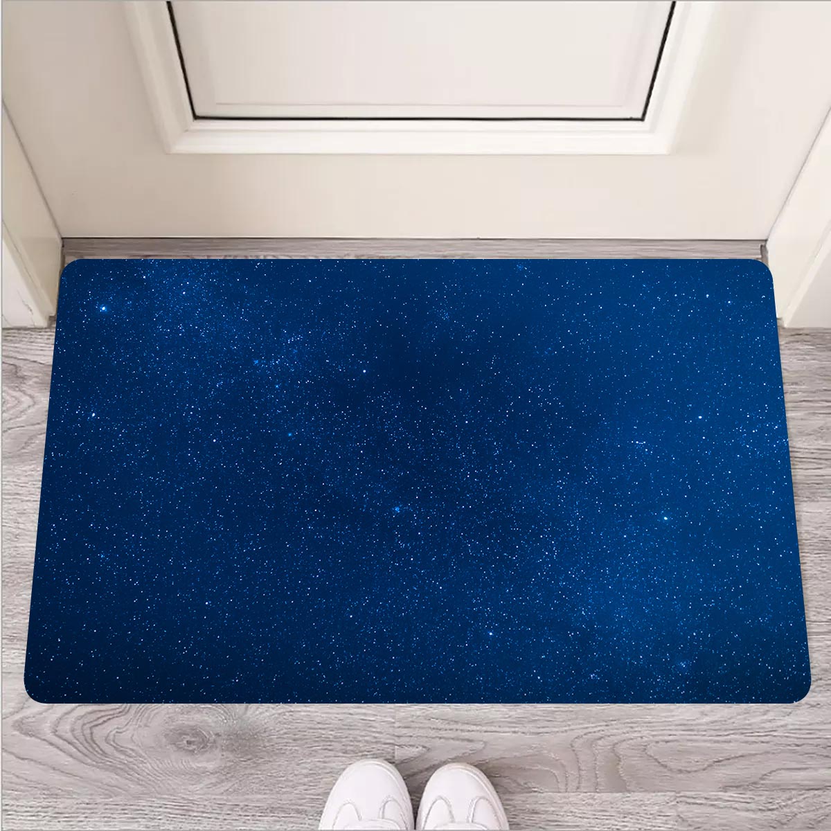 Space Blue Galaxy Door Mat-grizzshop