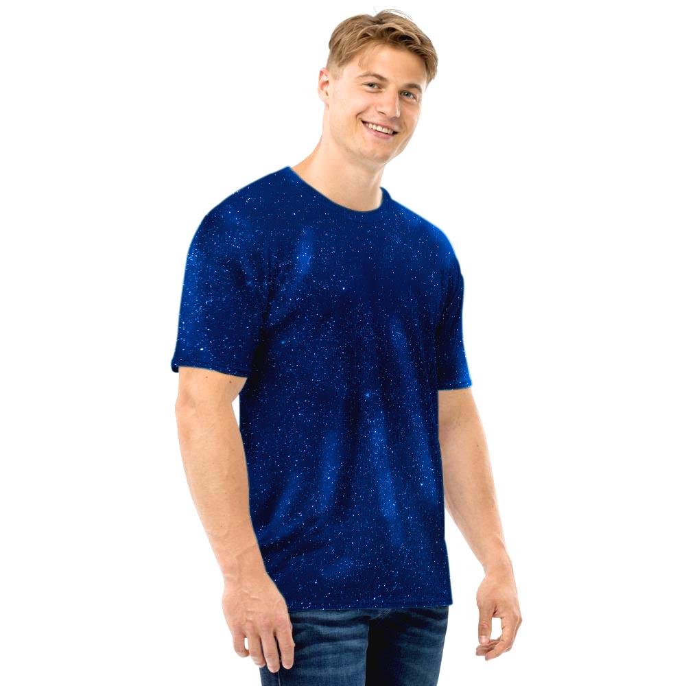 Space Blue Galaxy Men T Shirt-grizzshop