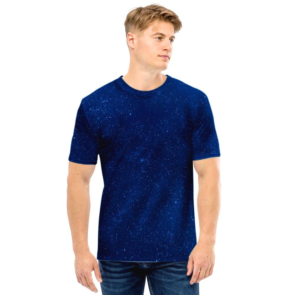 Space Blue Galaxy Men T Shirt-grizzshop