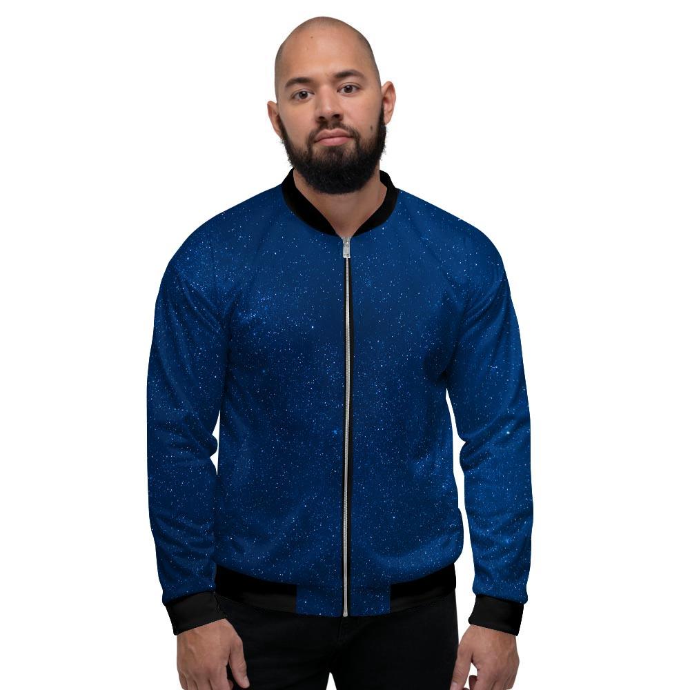 Space Blue Galaxy Men's Bomber Jacket-grizzshop