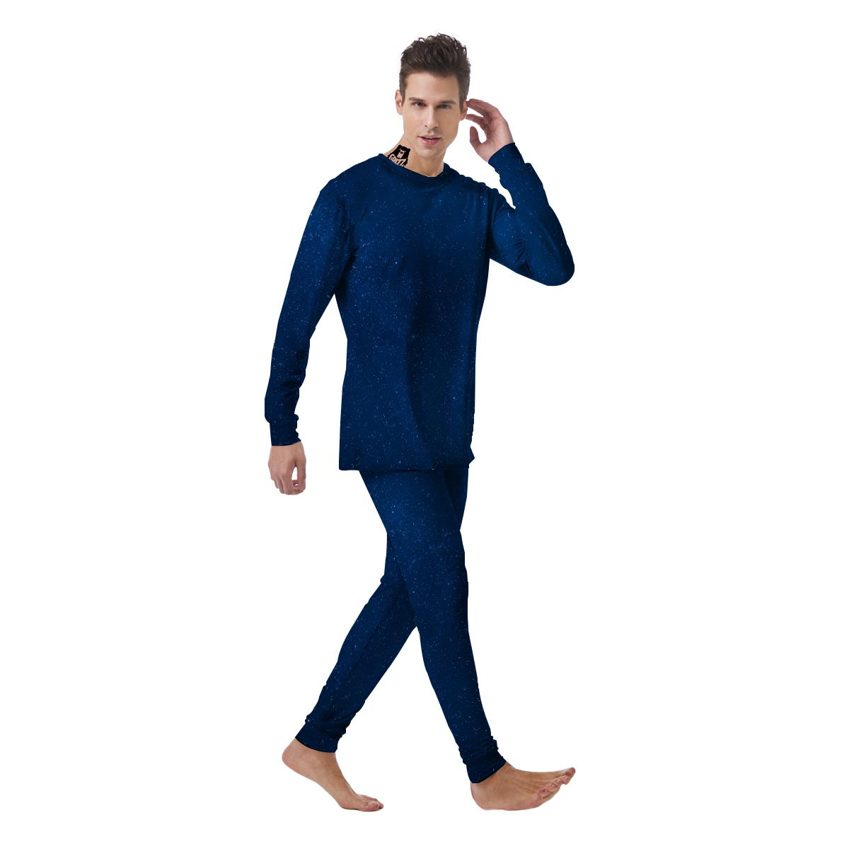 Space Blue Galaxy Men's Pajamas-grizzshop