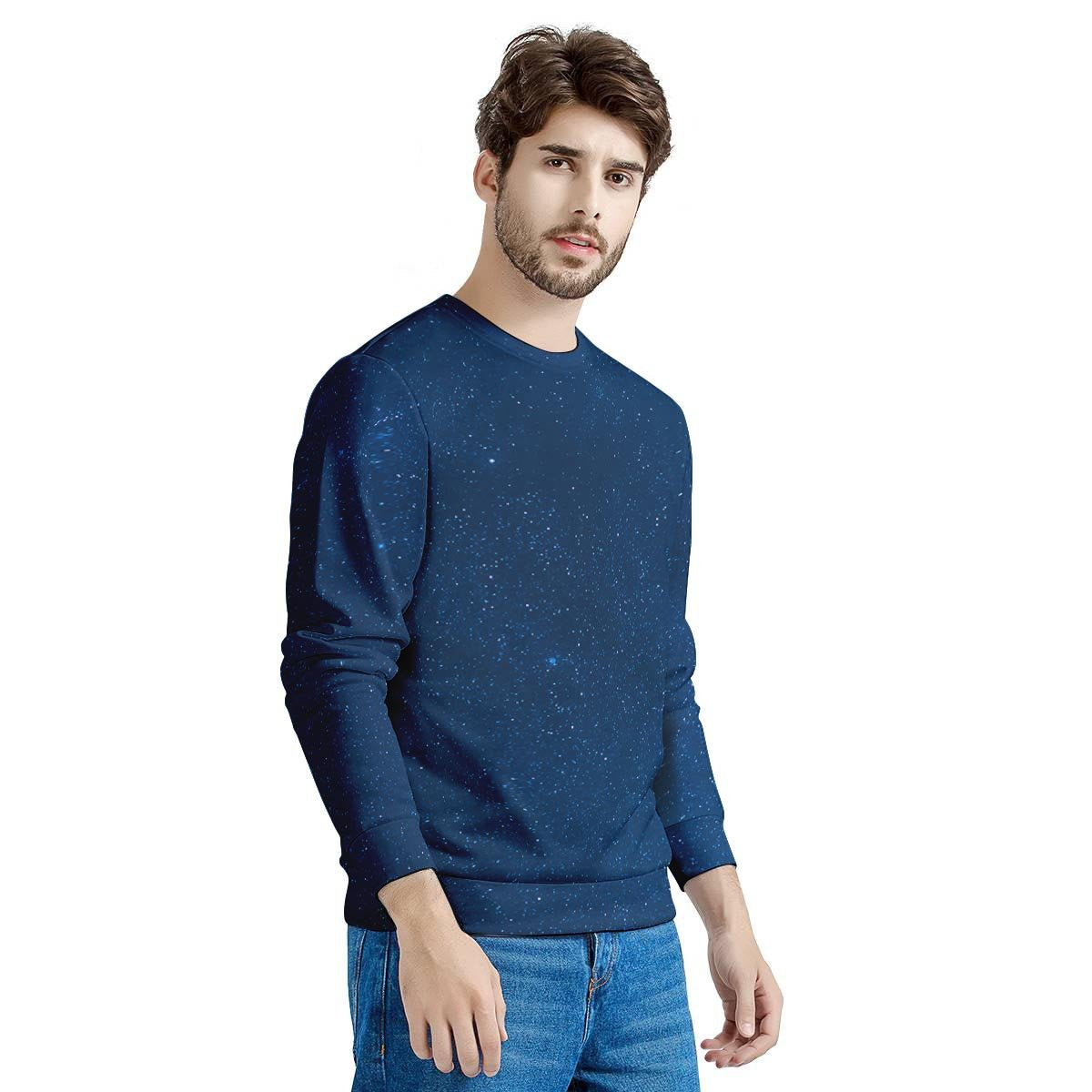 Space Blue Galaxy Men's Sweatshirt-grizzshop