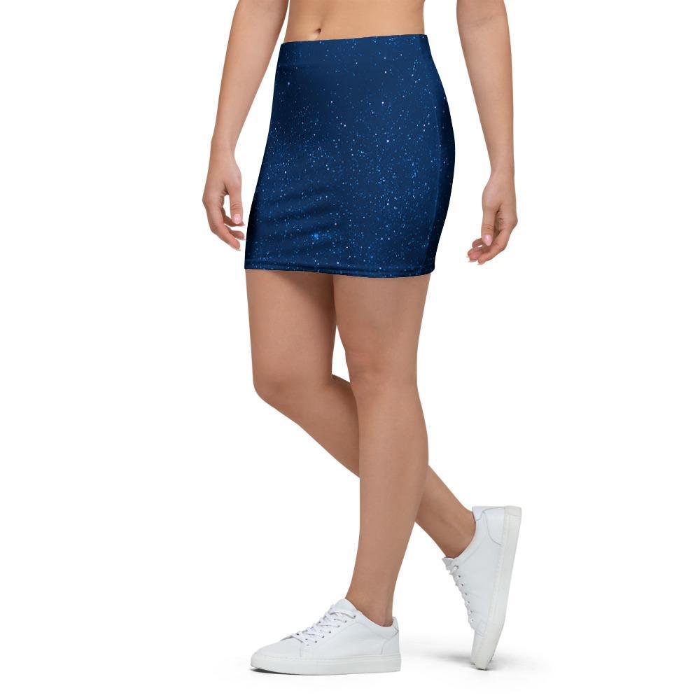 Space Blue Galaxy Mini Skirt-grizzshop