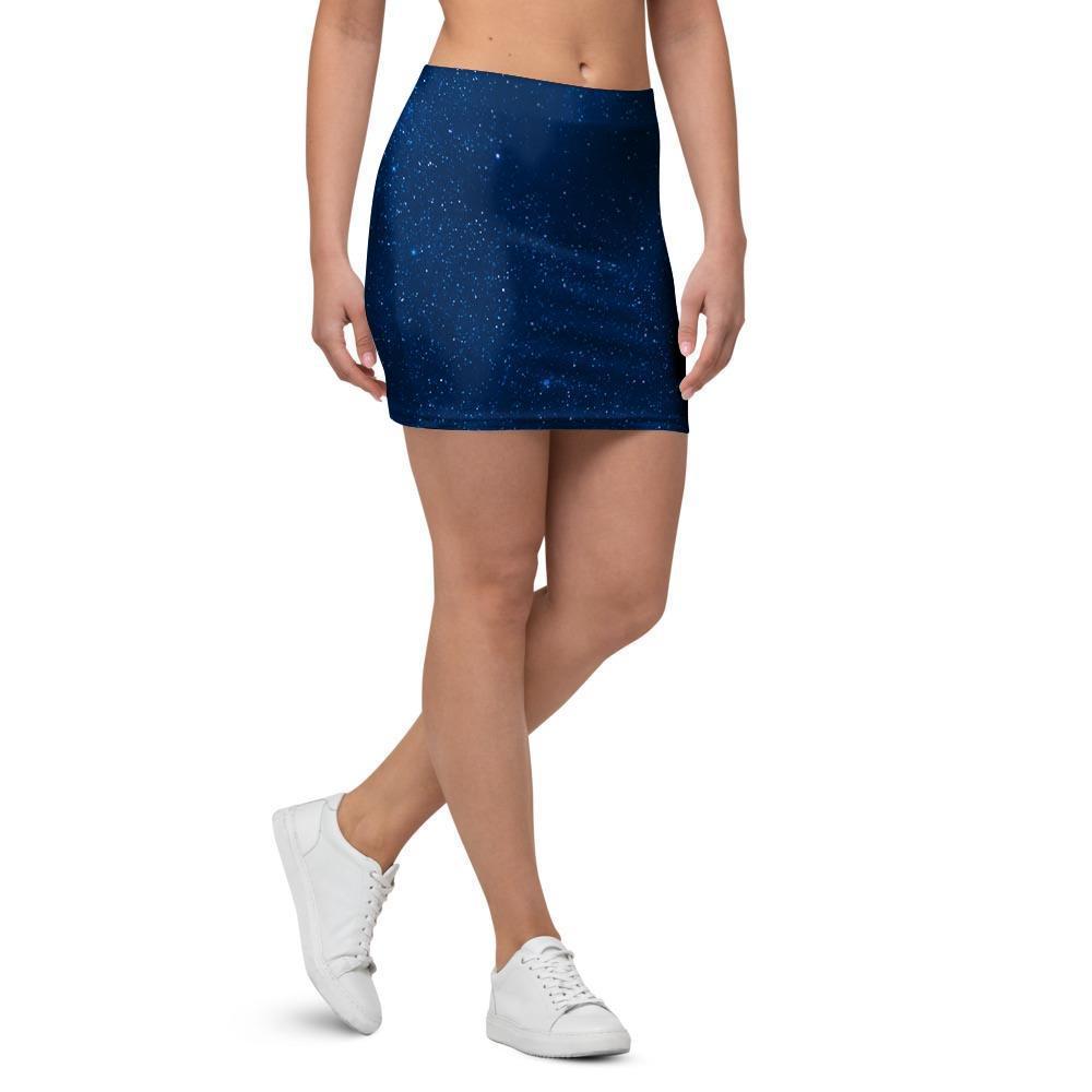 Space Blue Galaxy Mini Skirt-grizzshop