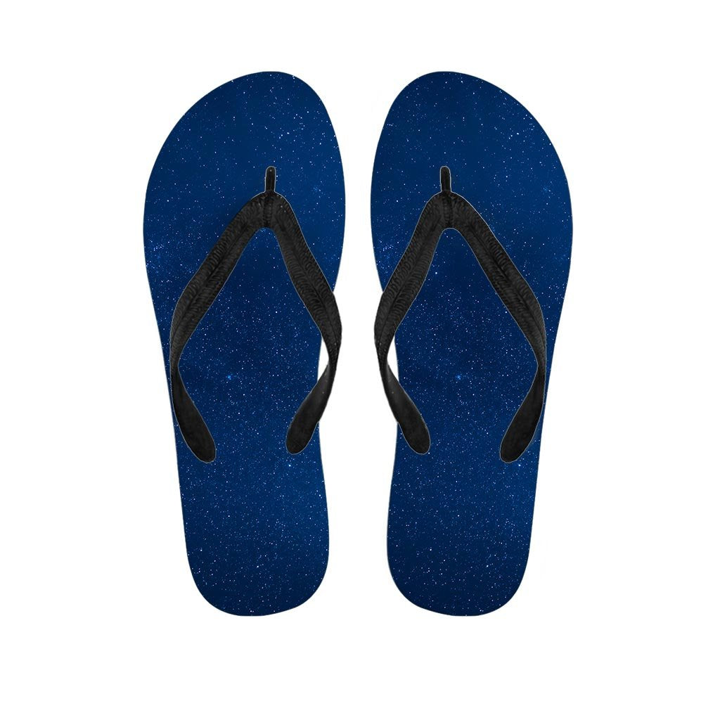Space Blue Galaxy Women's Flip Flops-grizzshop
