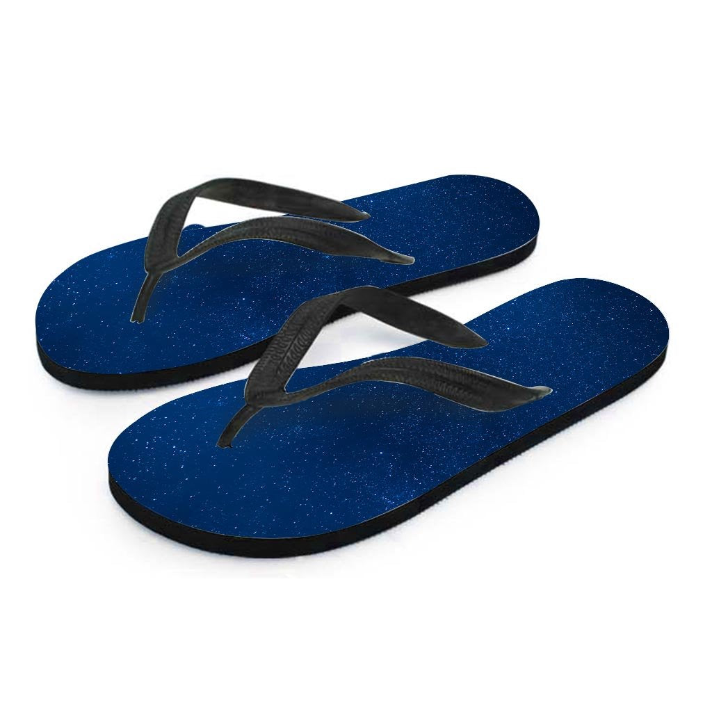 Space Blue Galaxy Women's Flip Flops-grizzshop