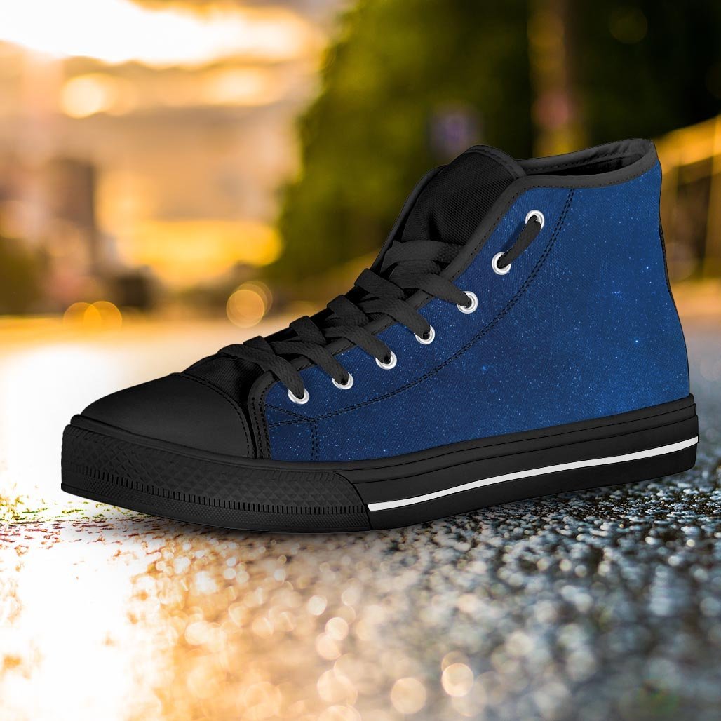 Space Blue Galaxy Women's High Top Shoes-grizzshop