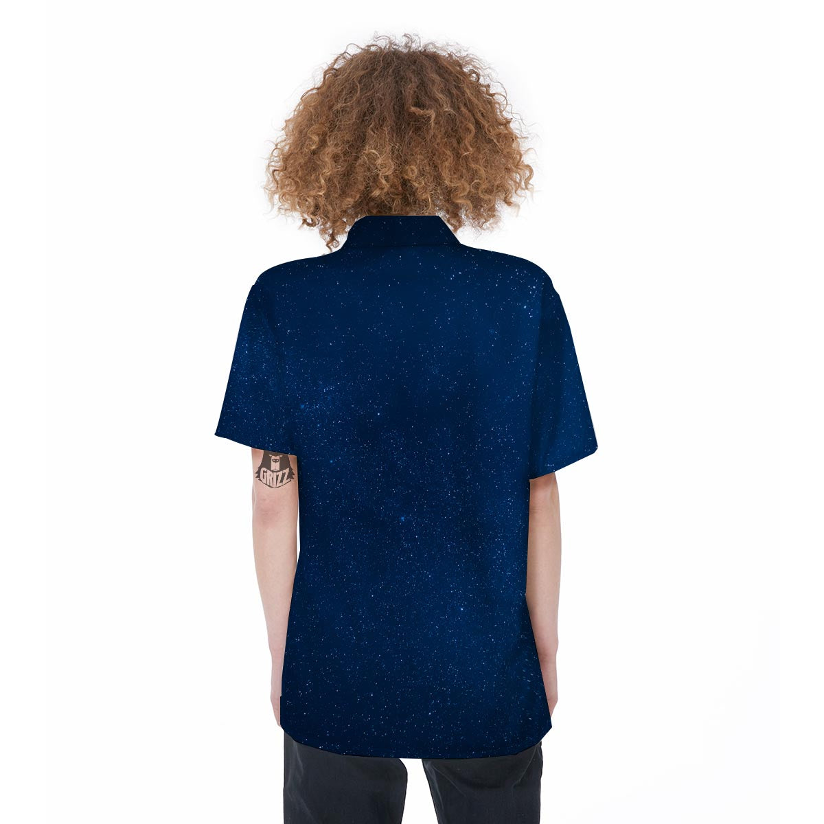 Space Blue Galaxy Women's Short Sleeve Shirts-grizzshop