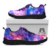 Space Blue Starfield Purple Galaxy Print Black Sneaker-grizzshop