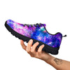 Space Blue Starfield Purple Galaxy Print Black Sneaker-grizzshop