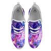 Space Blue Starfield Purple Galaxy Print White Athletic Shoes-grizzshop