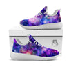 Space Blue Starfield Purple Galaxy Print White Athletic Shoes-grizzshop