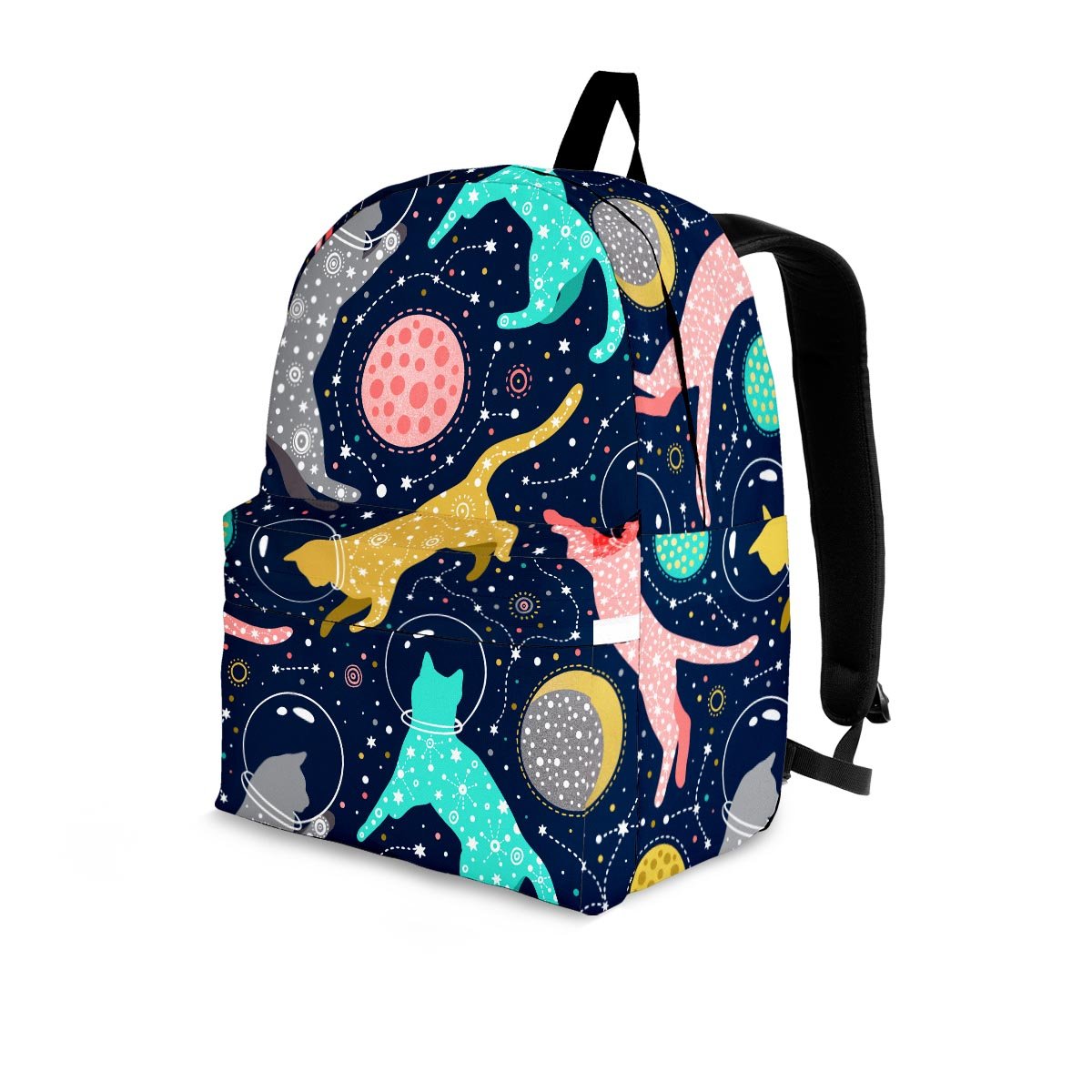 Space Cat Print Backpack-grizzshop