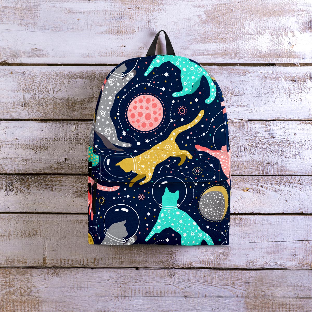 Space Cat Print Backpack-grizzshop