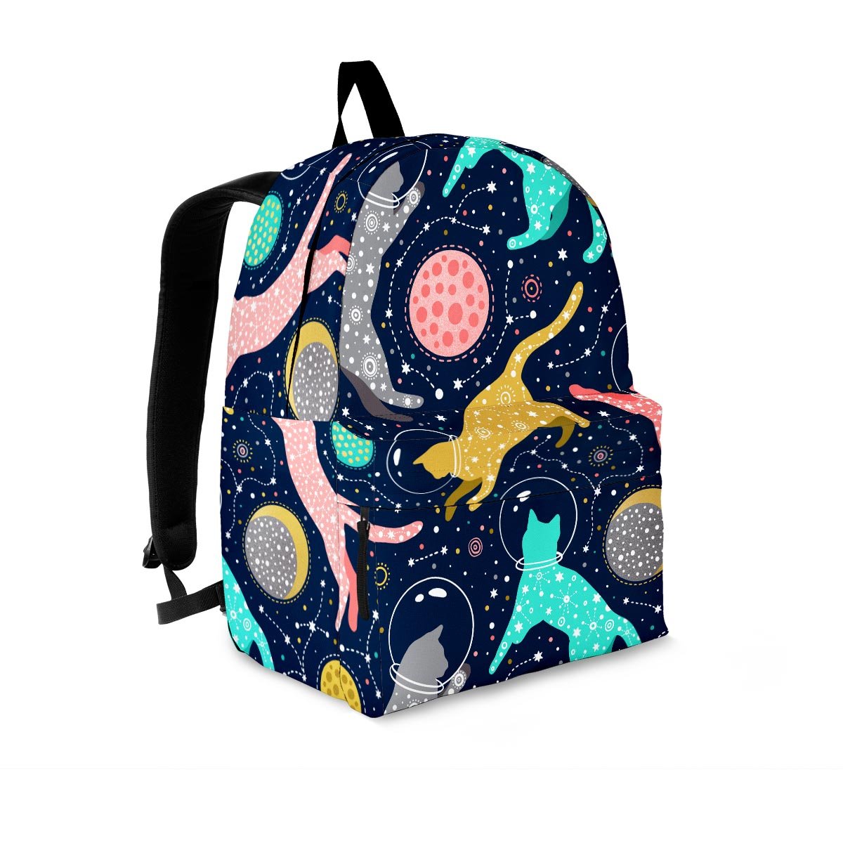 Space Cat Print Backpack-grizzshop