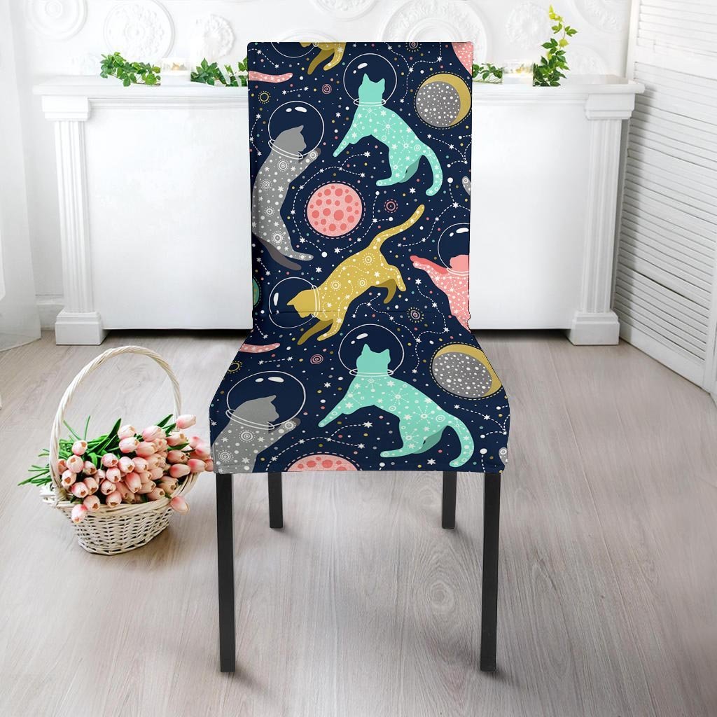 Space Cat Print Chair Cover-grizzshop