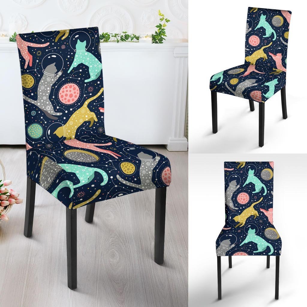 Space Cat Print Chair Cover-grizzshop