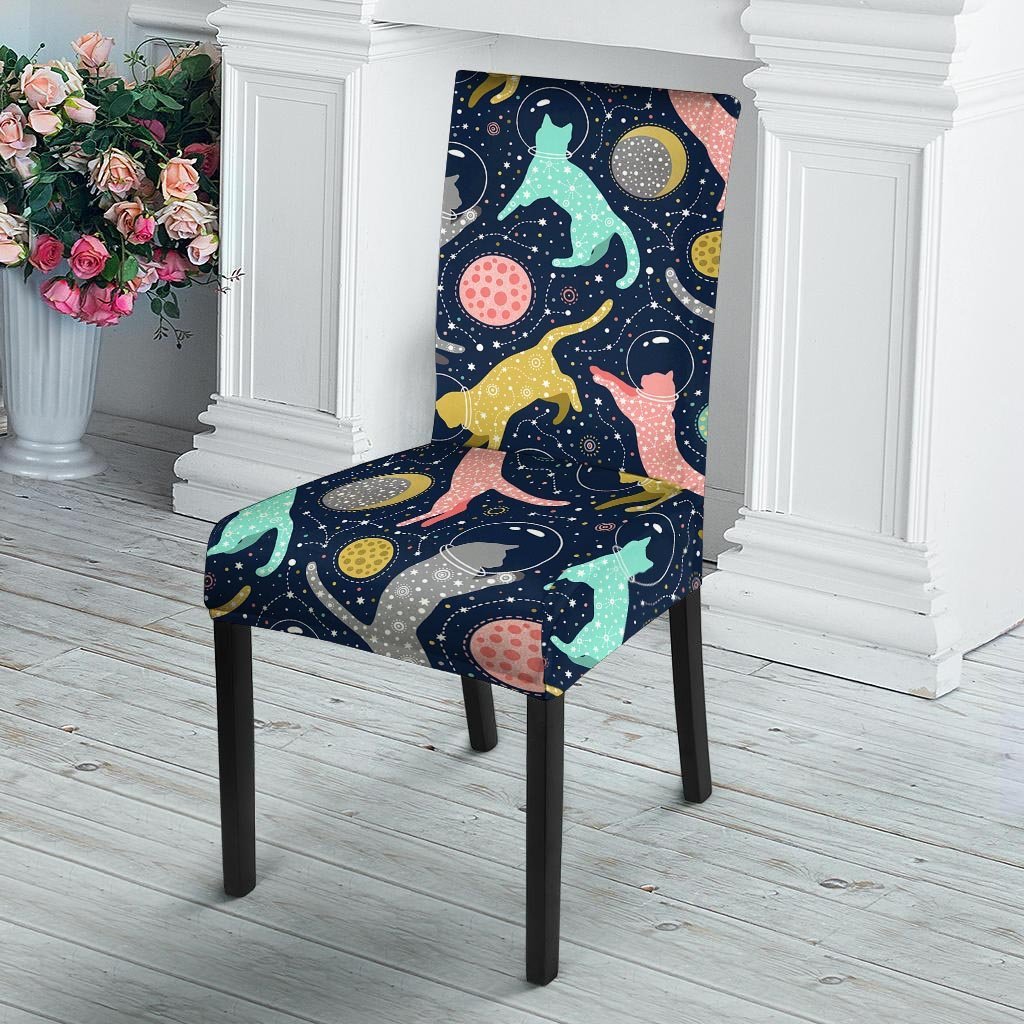 Space Cat Print Chair Cover-grizzshop