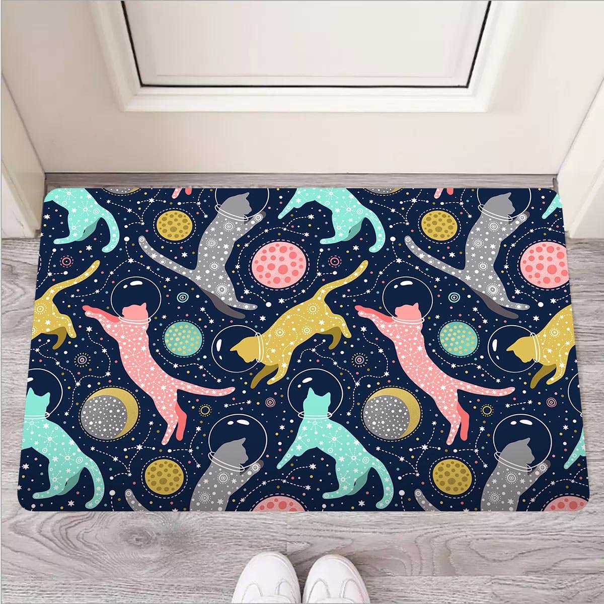 Space Cat Print Door Mat-grizzshop