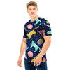 Space Cat Print Men T Shirt-grizzshop