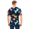 Space Cat Print Men T Shirt-grizzshop