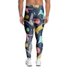 Space Cat Print Men's Leggings-grizzshop