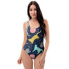 Space Cat Print One Piece Swimsuite-grizzshop