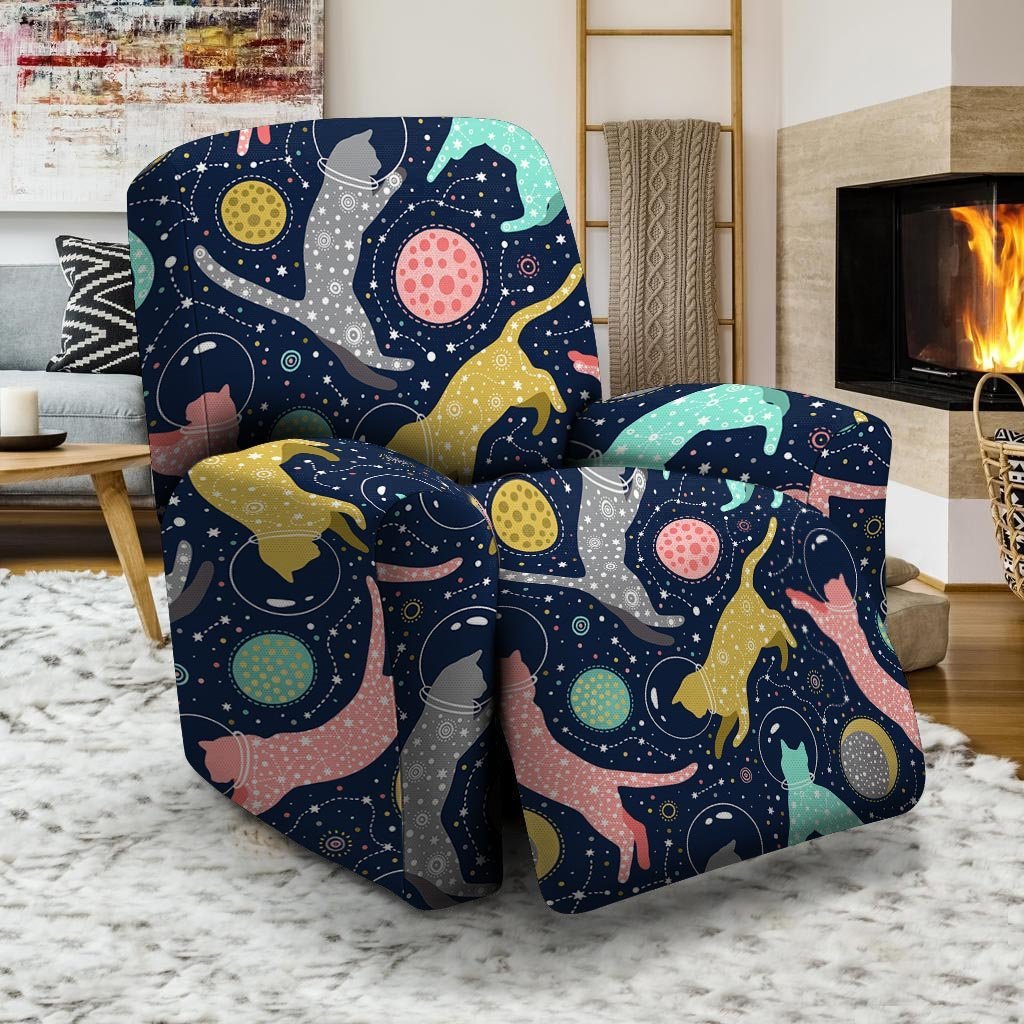 Space Cat Print Recliner Cover-grizzshop