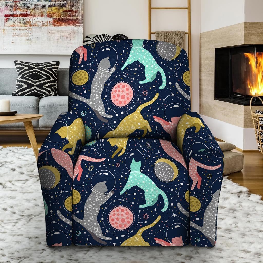 Space Cat Print Recliner Cover-grizzshop