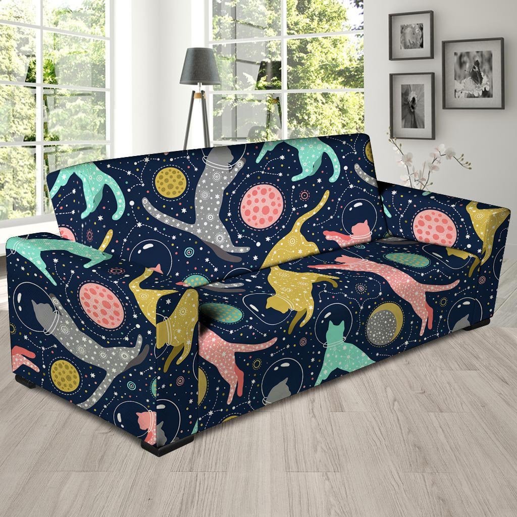 Space Cat Print Sofa Cover-grizzshop