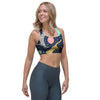 Space Cat Print Sports Bra-grizzshop