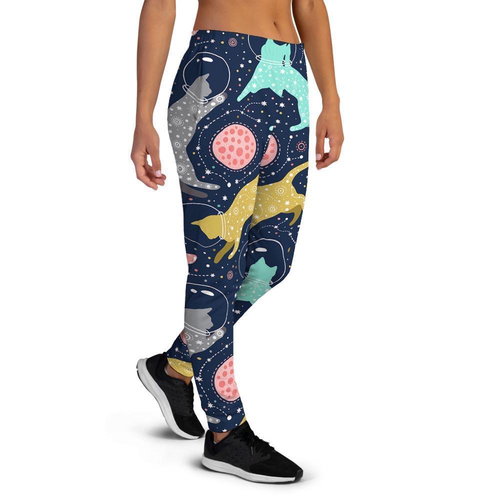 Space Cat Print Women's Joggers-grizzshop