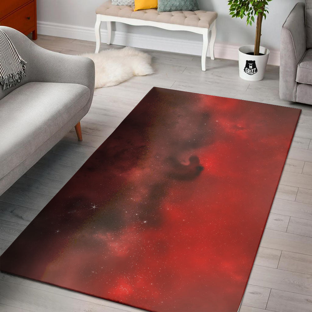 Space Cloud Red Galaxy Print Floor Mat-grizzshop