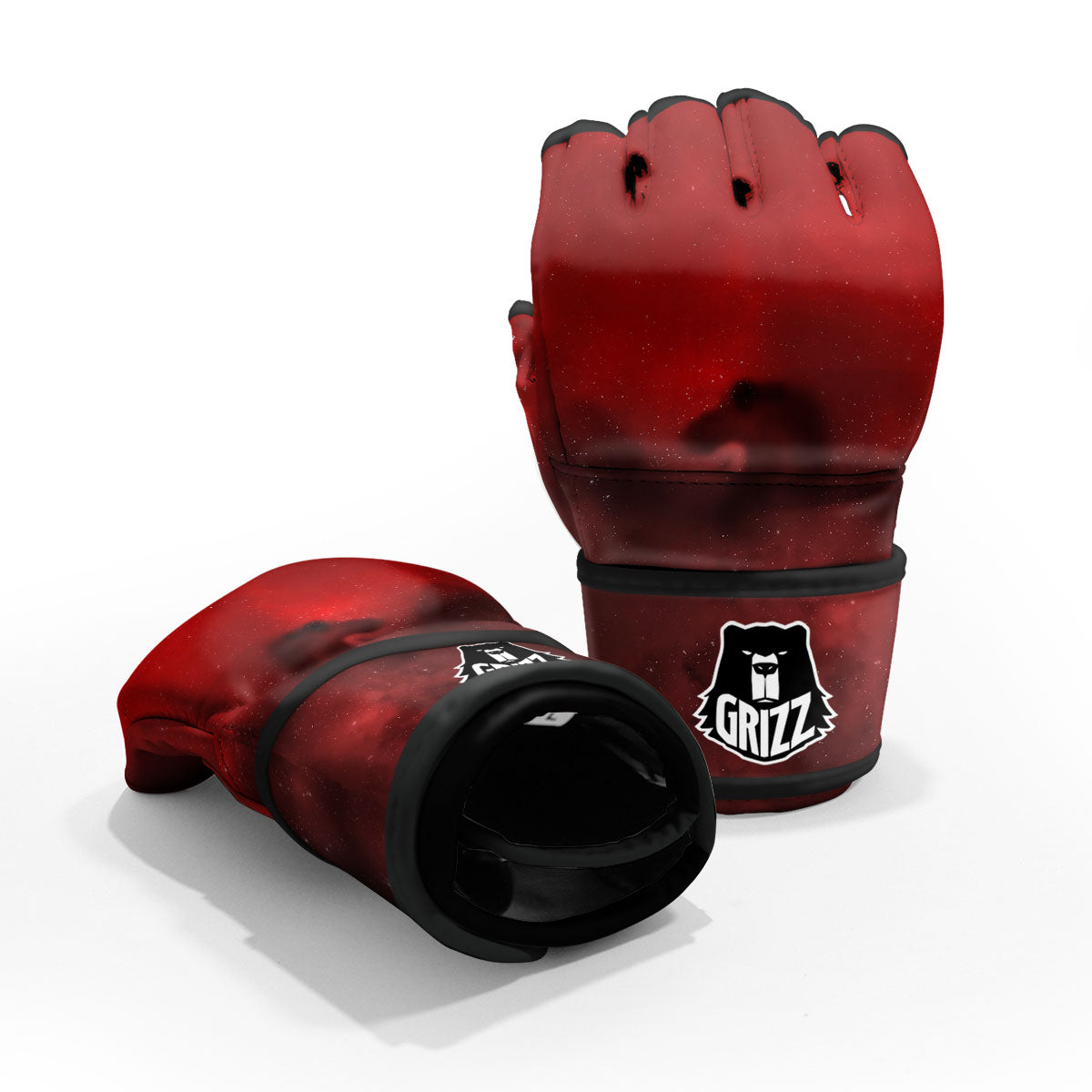 Space Cloud Red Galaxy Print MMA Gloves-grizzshop