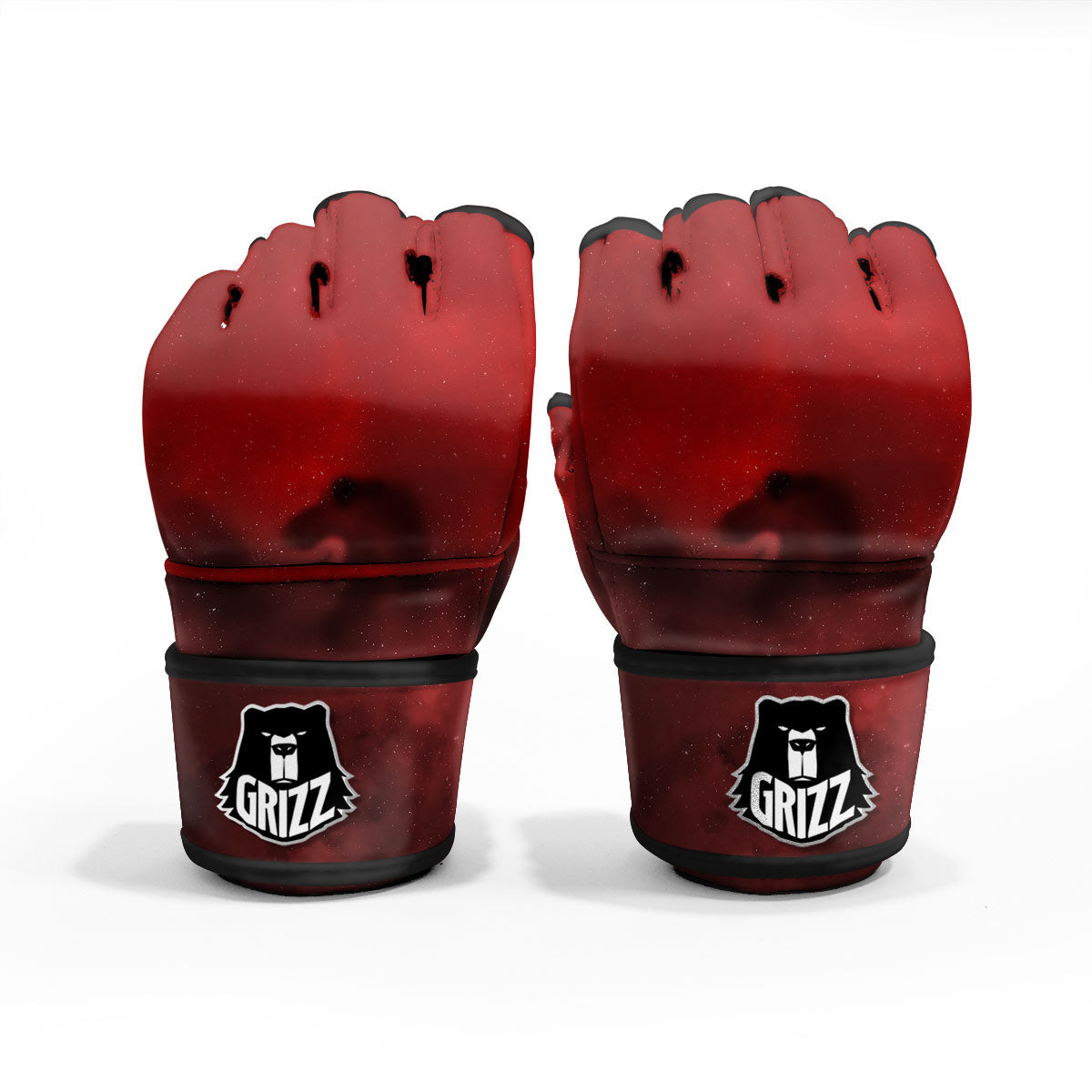 Space Cloud Red Galaxy Print MMA Gloves-grizzshop