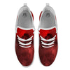 Space Cloud Red Galaxy Print White Athletic Shoes-grizzshop