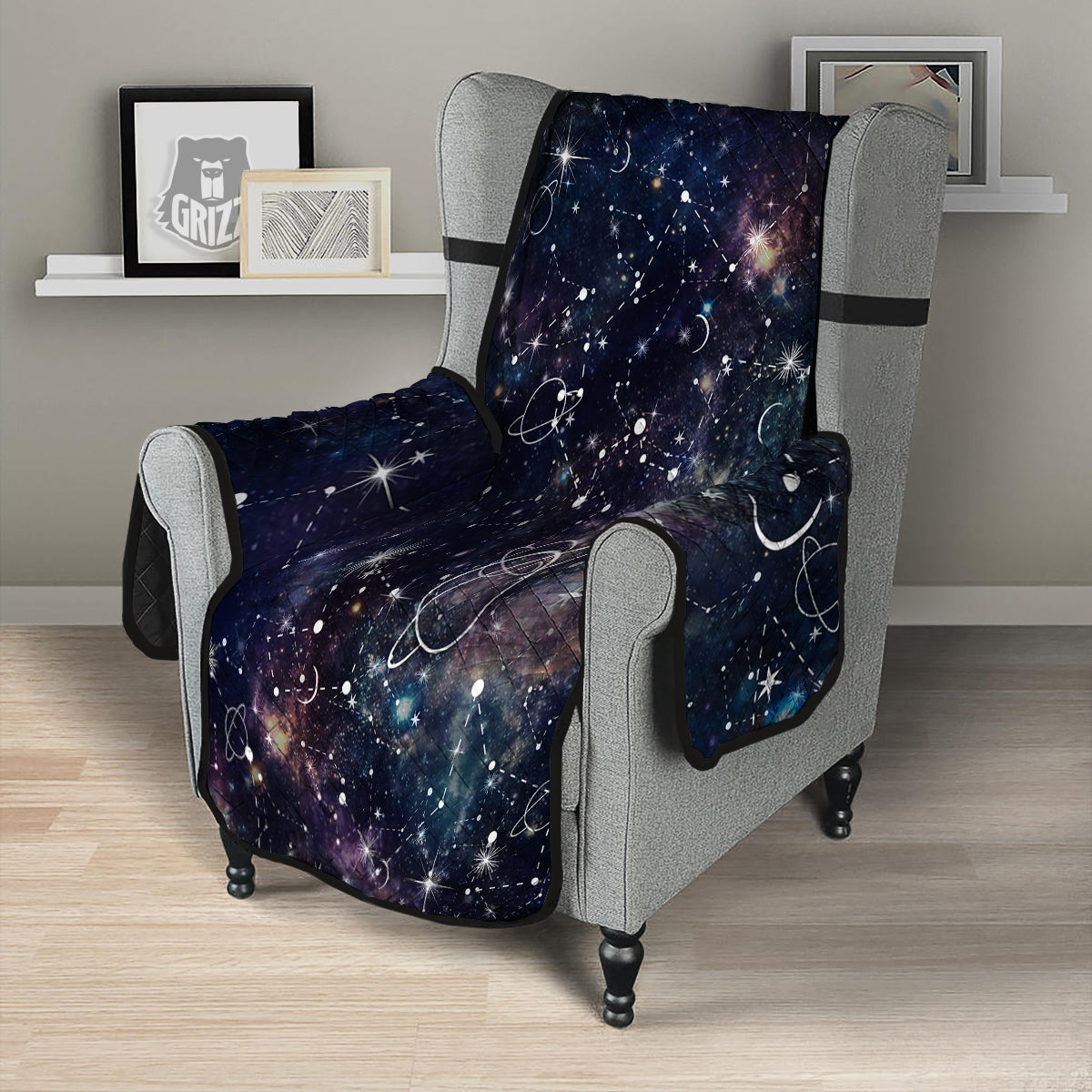 Space Constellation Galaxy Print Armchair Protector-grizzshop