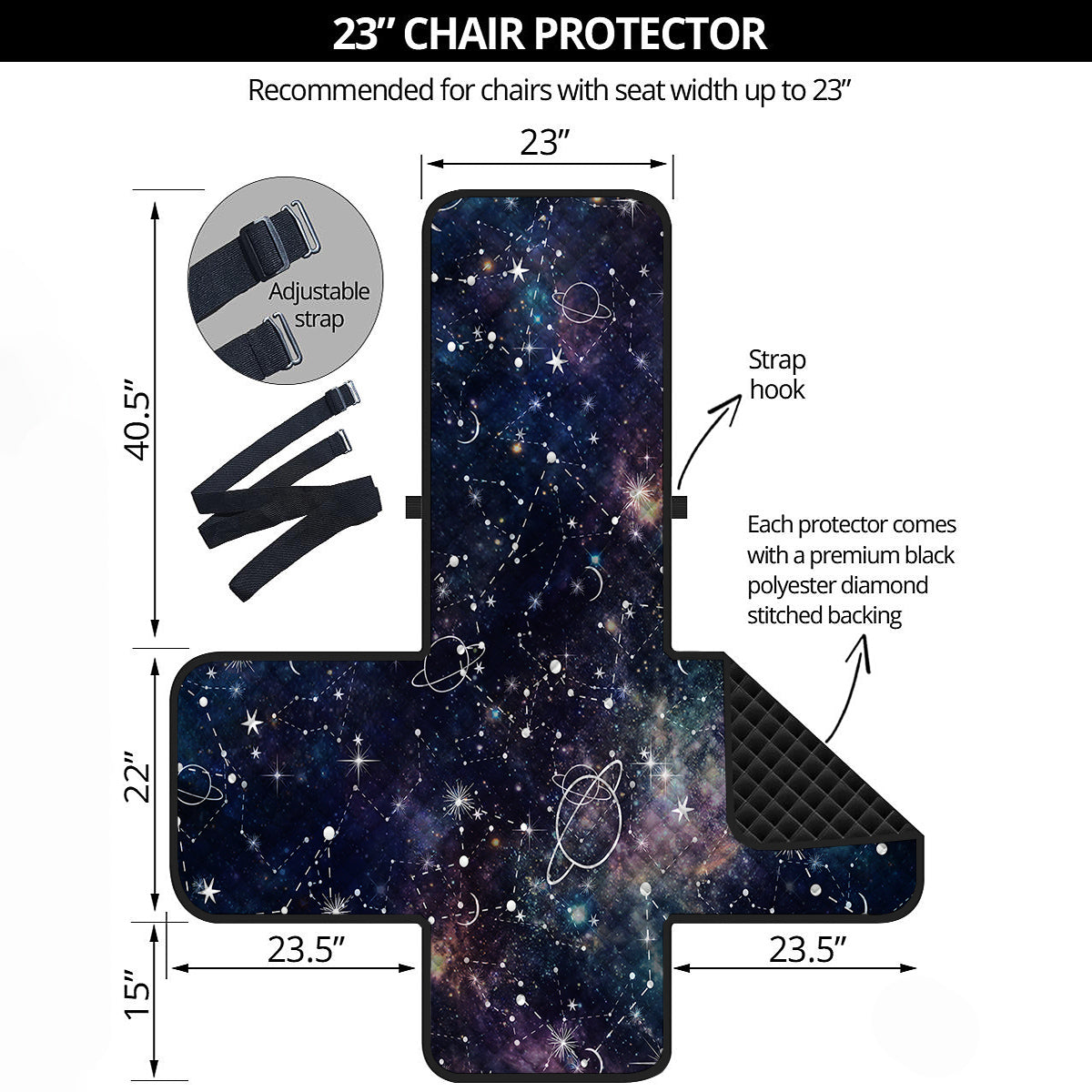 Space Constellation Galaxy Print Armchair Protector-grizzshop