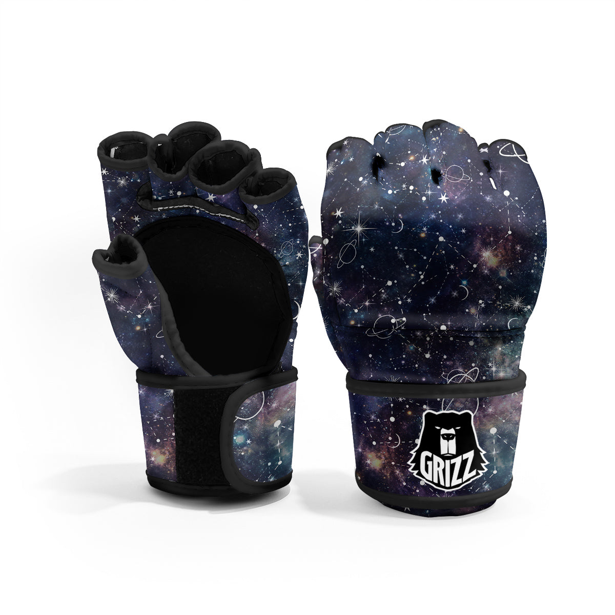 Space Constellation Galaxy Print MMA Gloves-grizzshop
