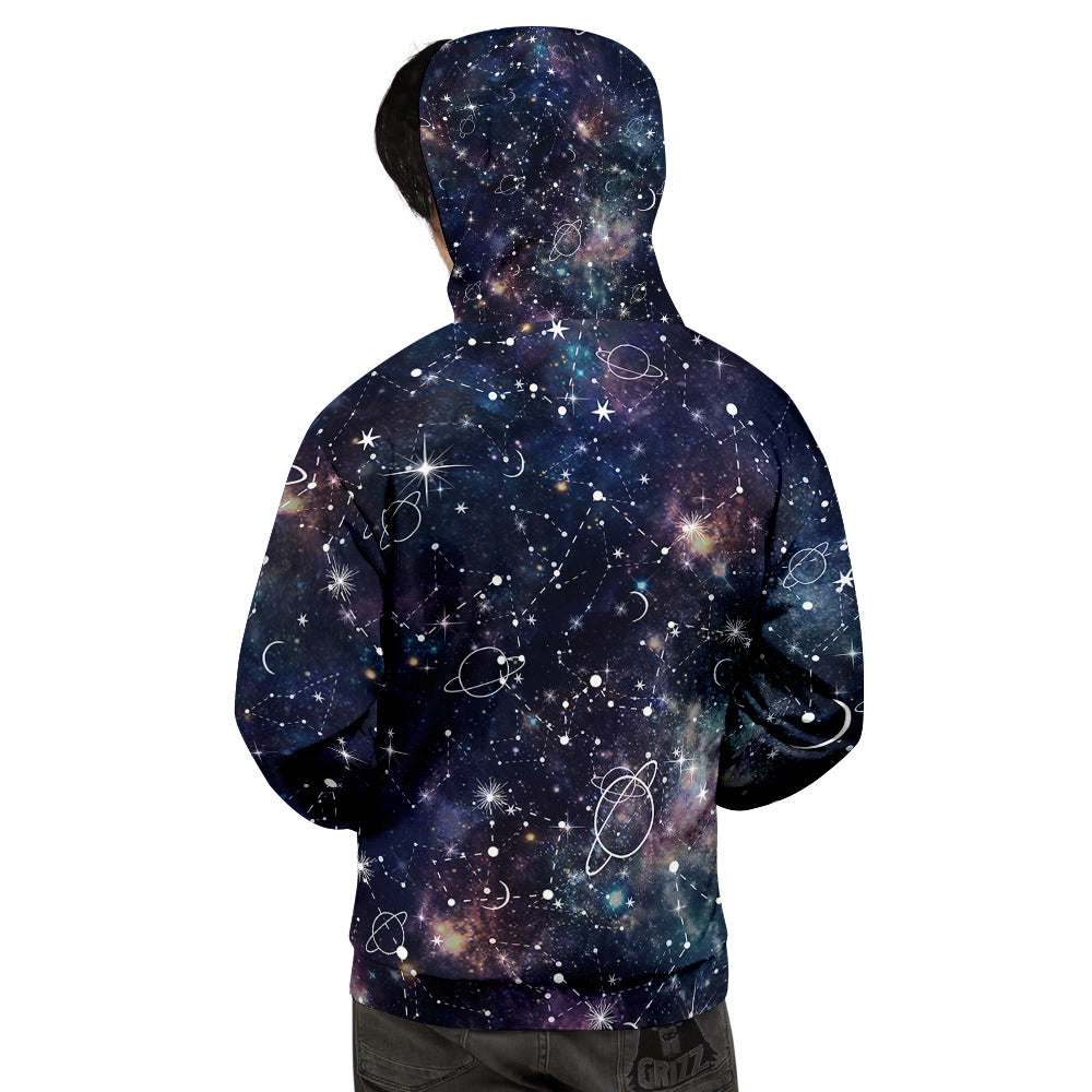 Space Constellation Galaxy Print Men's Hoodie-grizzshop