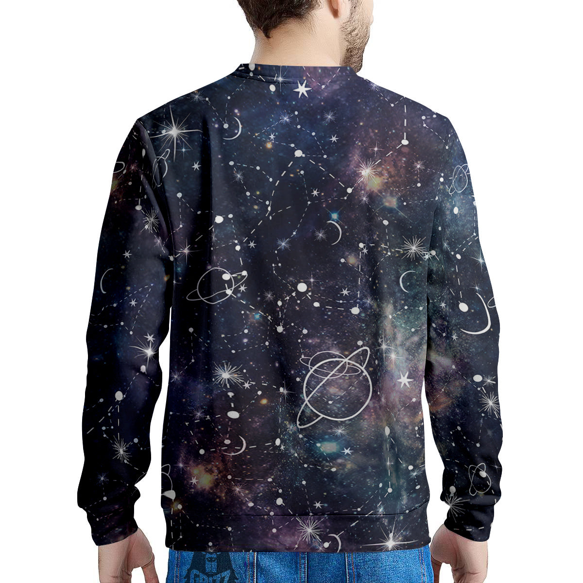 Space Constellation Galaxy Print Men's Sweatshirt-grizzshop