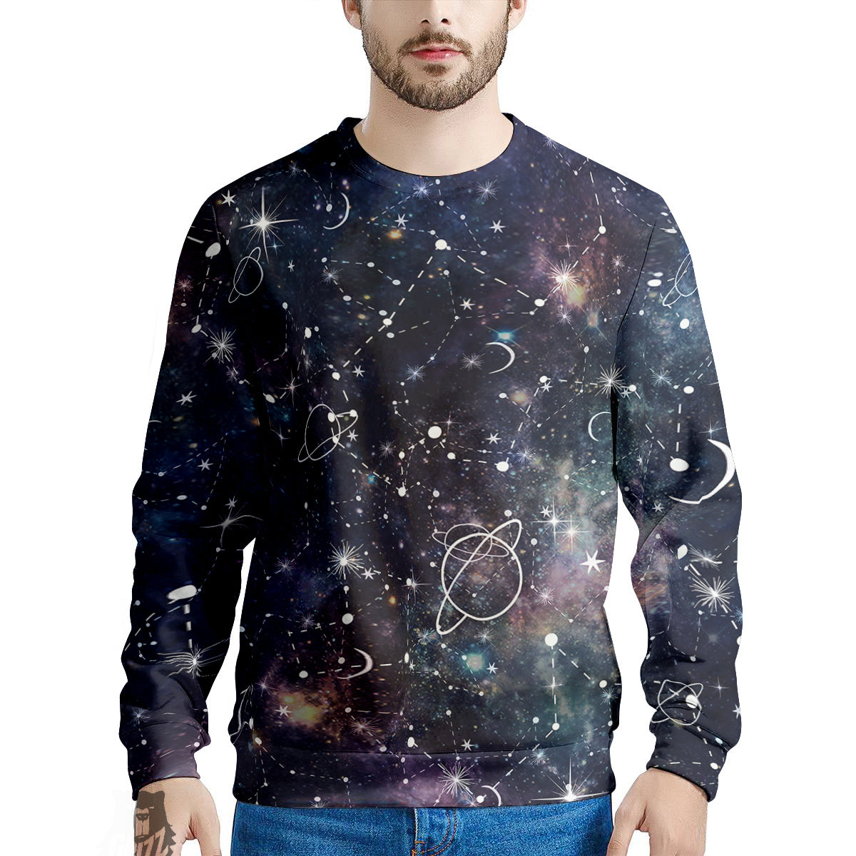 Space Constellation Galaxy Print Men's Sweatshirt-grizzshop