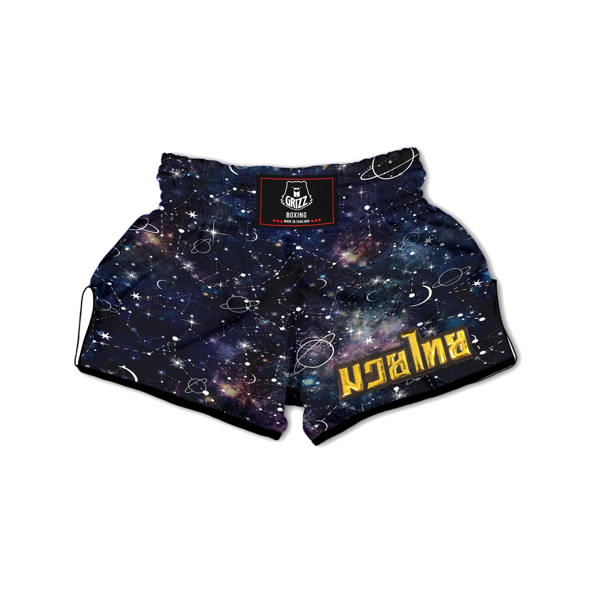 Space Constellation Galaxy Print Muay Thai Boxing Shorts-grizzshop
