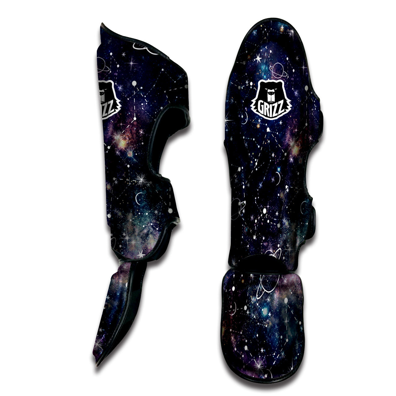 Space Constellation Galaxy Print Muay Thai Shin Guards-grizzshop